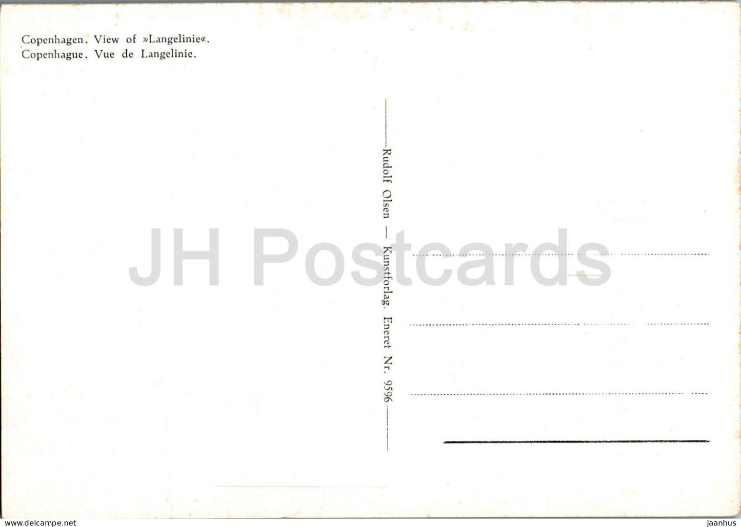 Kopenhagen - Kobenhavn - Ansicht von Langelinie - Boot - Schiff - 9596 - alte Postkarte - Dänemark - unbenutzt