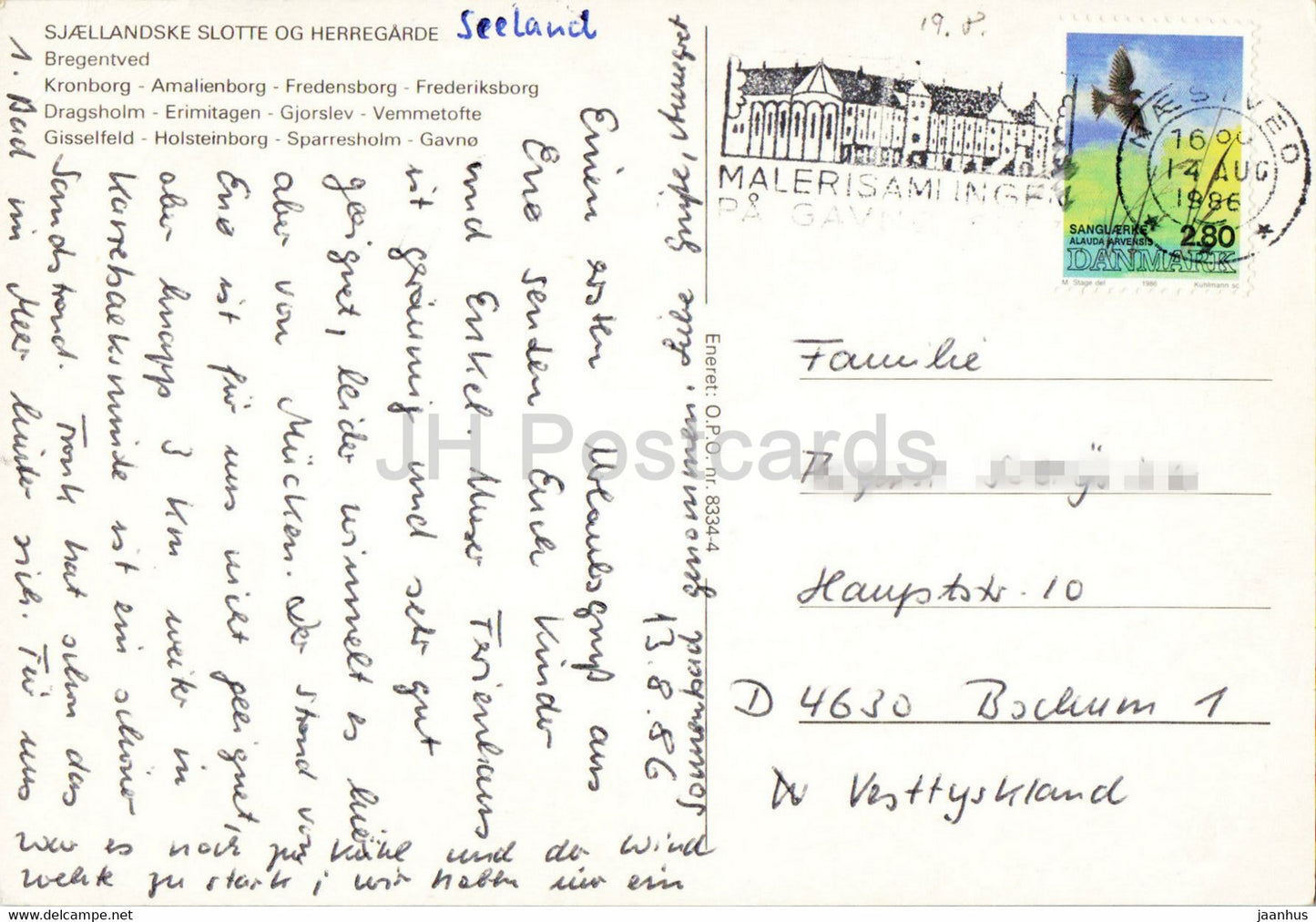 Sjaelland Castles and Manors - multiview - 1986 - Denmark - used