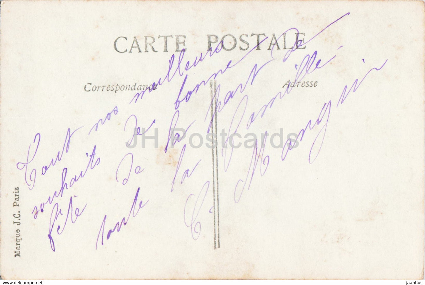 Easter Greeting Card - Joyeuse Fete - man - 2180 - JC Paris - old postcard - France - used