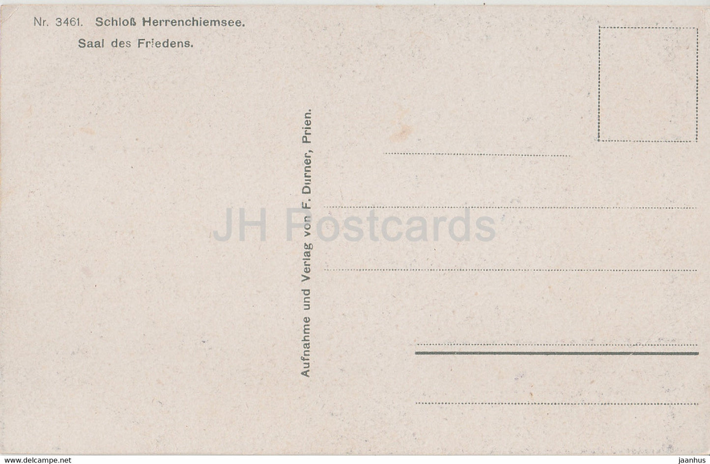 Schloss Herrenchiemsee - Saal des Friedens - castle - 3461 - old postcard - Germany - unused