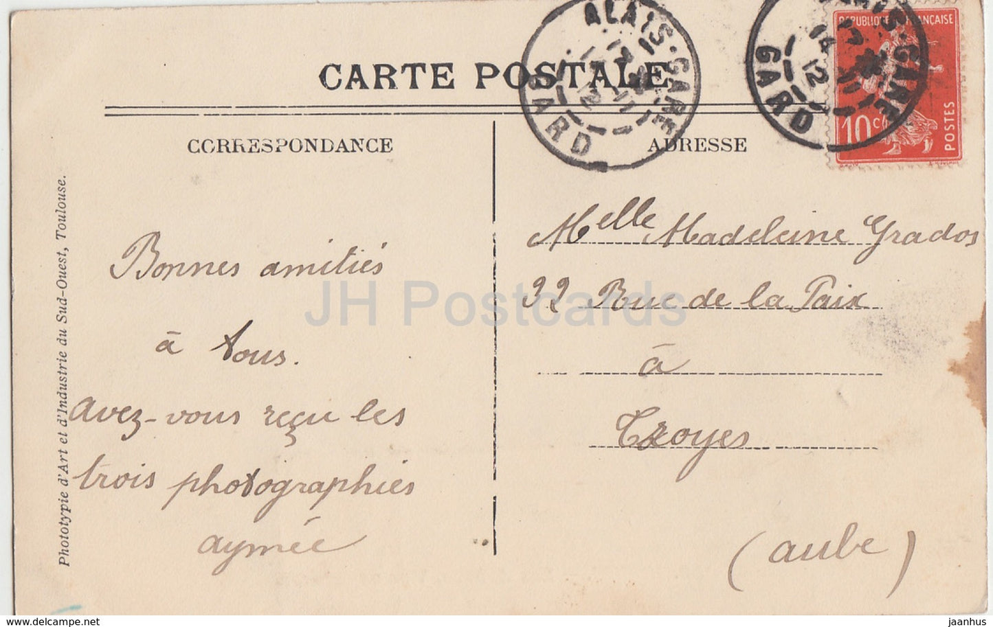 Nimes - Les Arenes - Vue exterieure - 39 - 1912 - old postcard - France - used