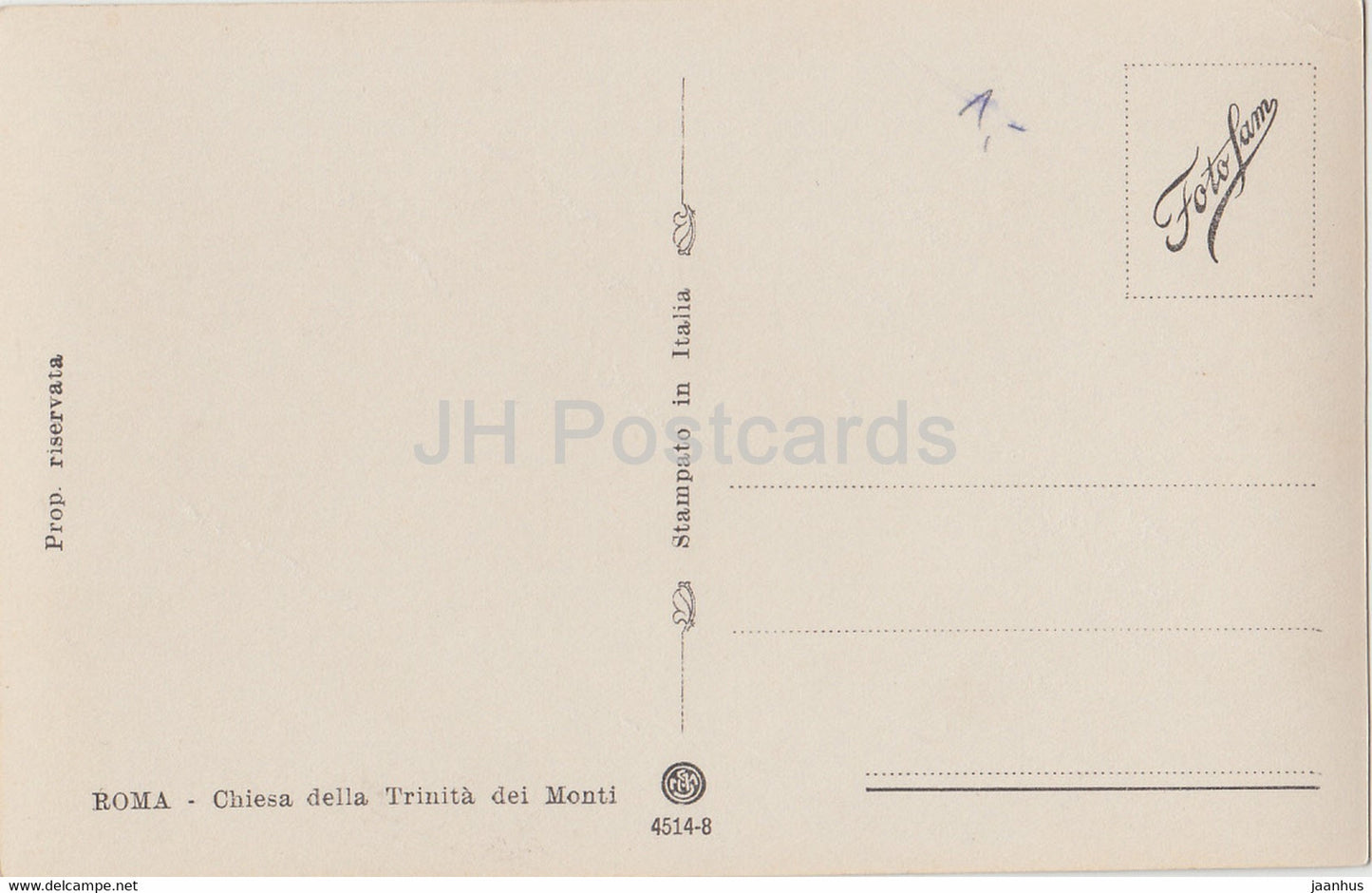 Roma - Rome - Chiesa della Trinita dei Monti - old postcard - Italy - unused