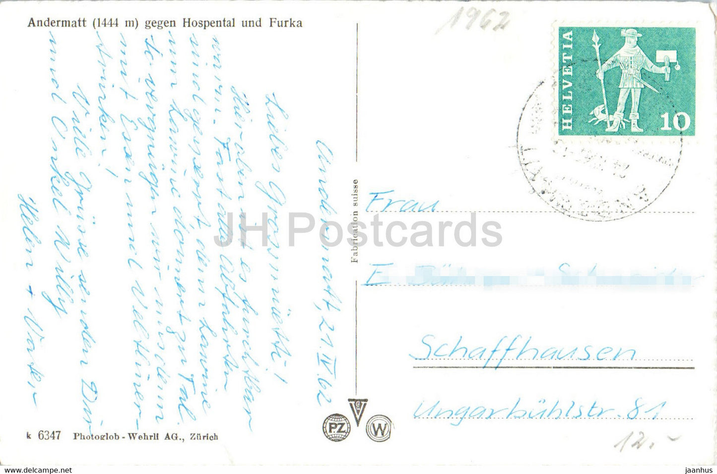 Andermatt 1444 m gegen Hospental und Furka - 6347 - 1962 - Suisse - occasion