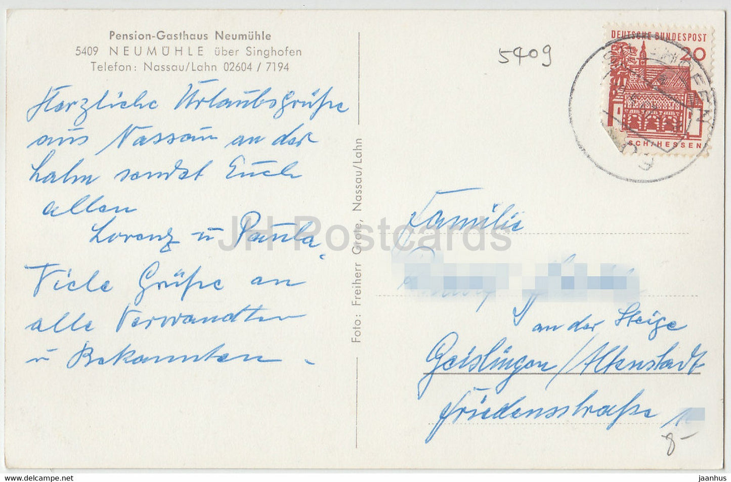 Pension Gasthaus Neumuhle - uber Singhofen - Allemagne - occasion