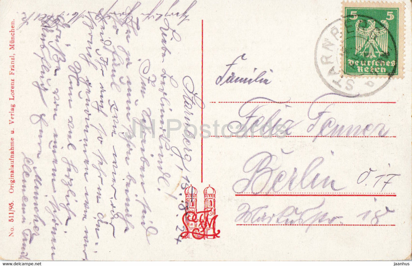 Panorama vom Starnberger See a d Vogelschau - old postcard - 1924 - Germany - used