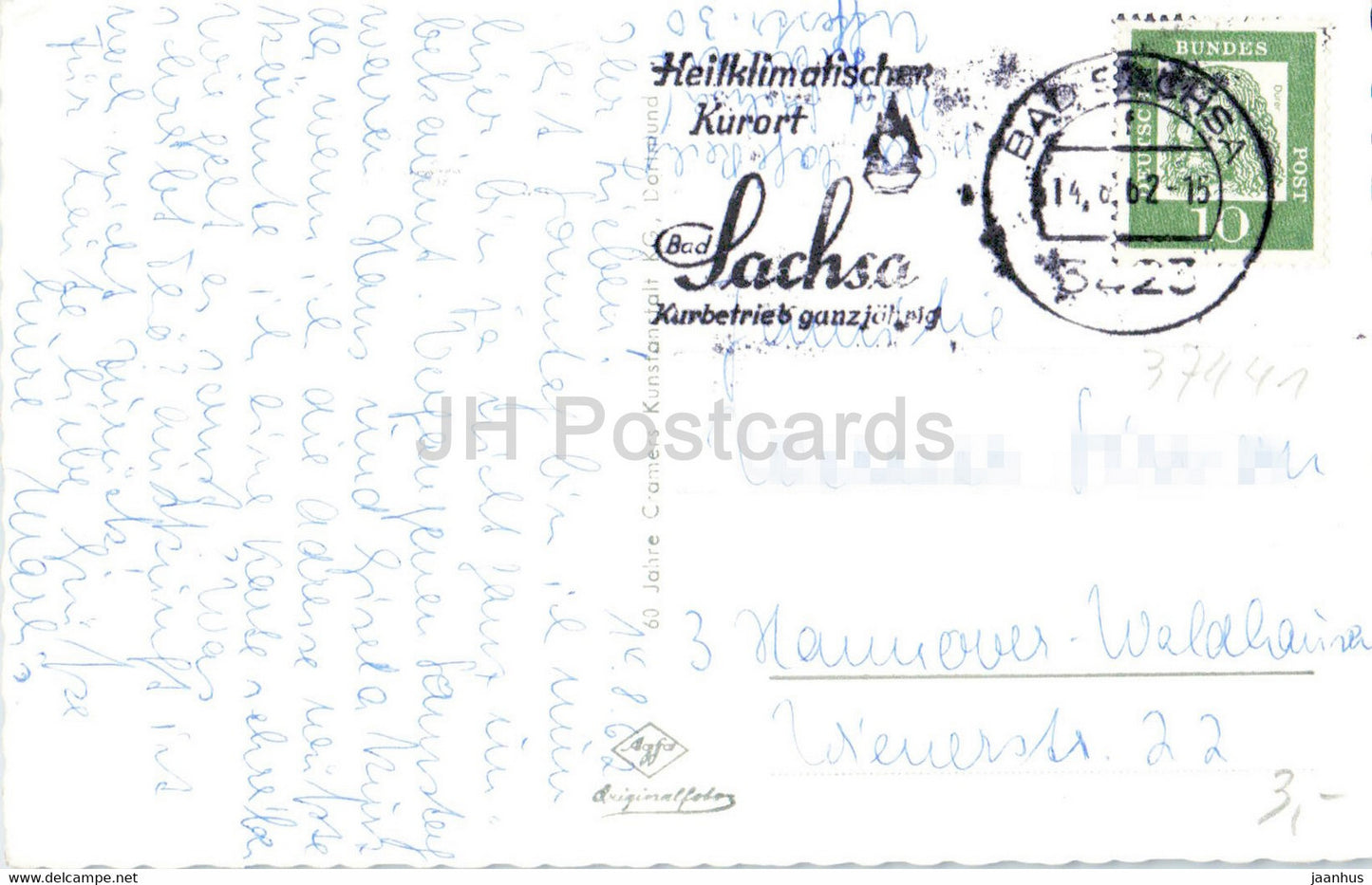 Gruss aus Bad Sachsa Sudharz - Knickberg - Kurpark - Schmelzteich m Katzenstein - 1962 - Germany - used
