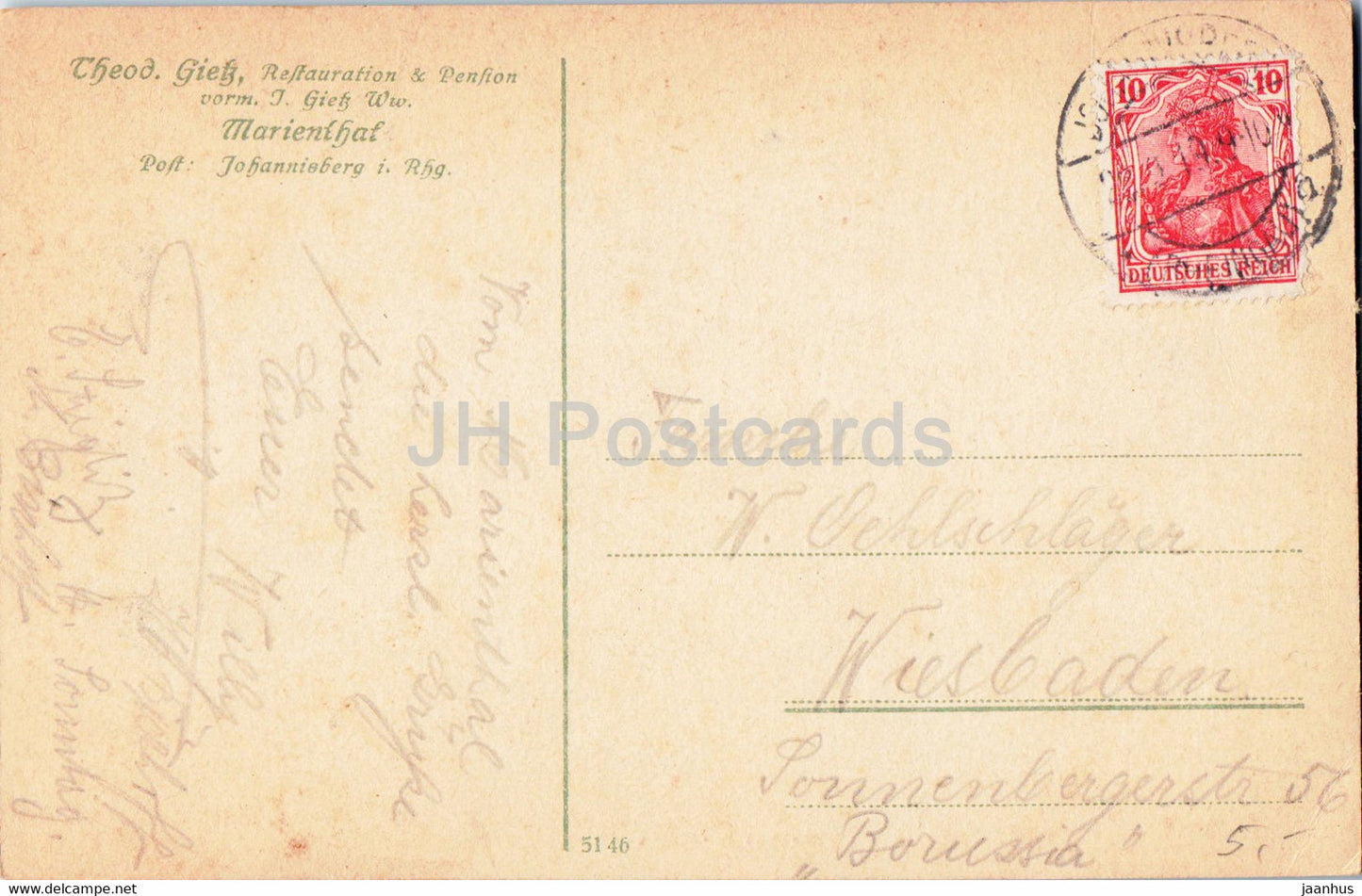 Wallfahrtsort Marienthal i Rhg mit Restaurant Th Gietz - alte Postkarte - 1919 - Deutschland - gebraucht
