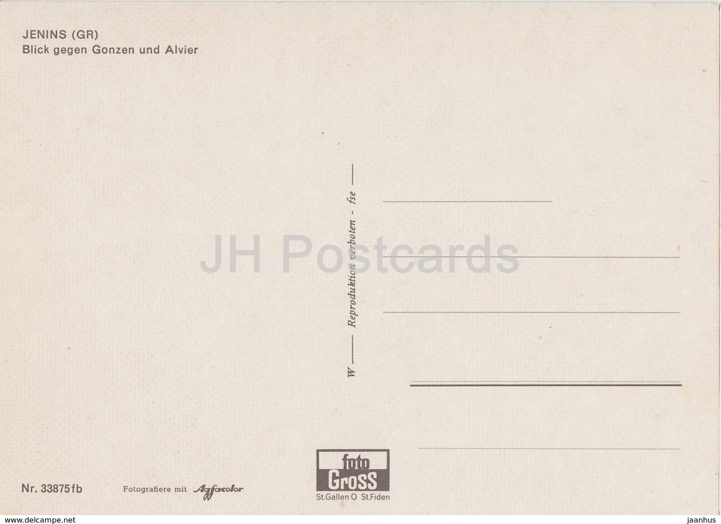 Jenins - Blick gegen Gonzen und Alvier - Switzerland - unused