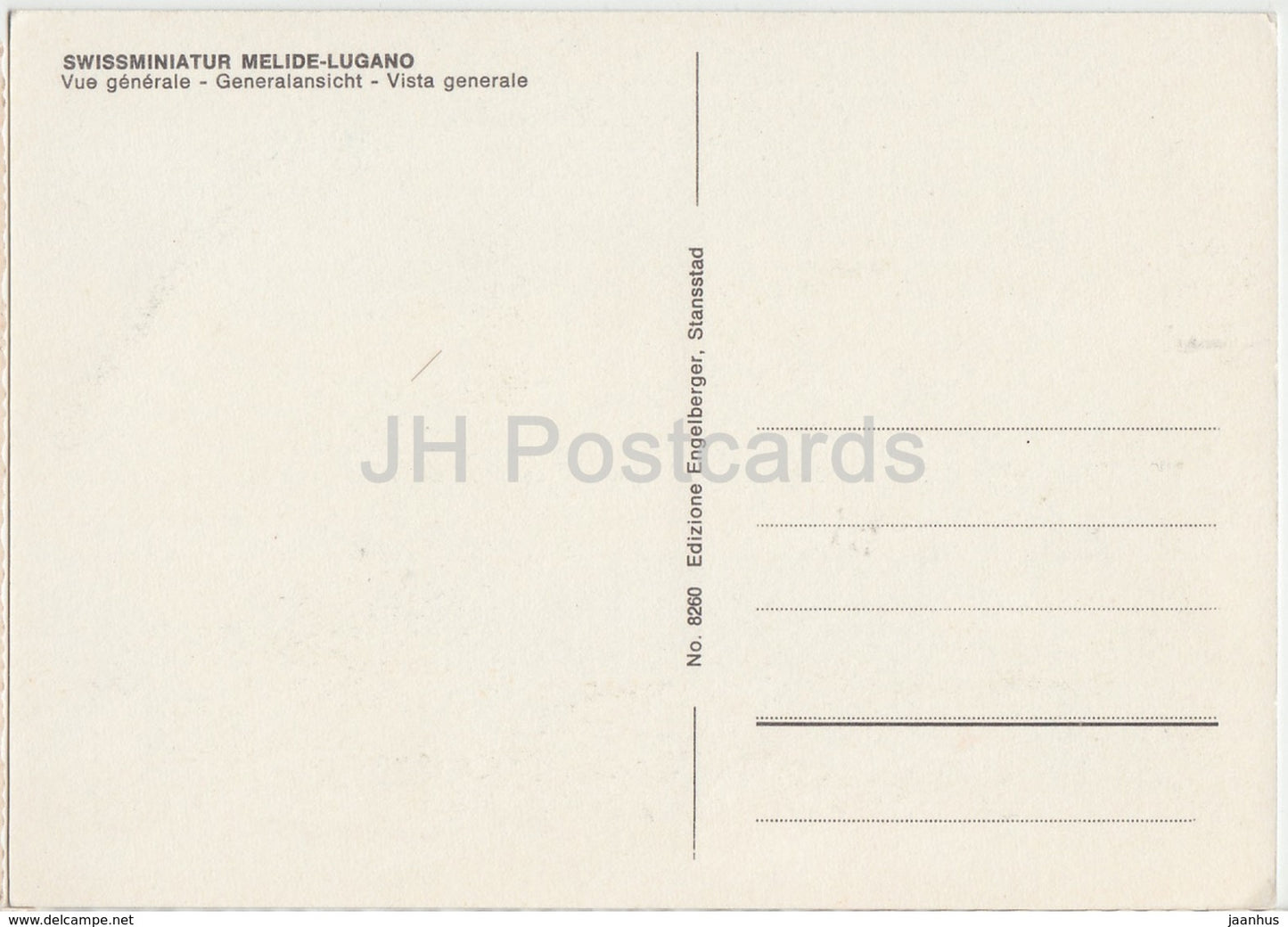 Swissminiatur - Melide Lugano - vue generale - Switzerland - unused