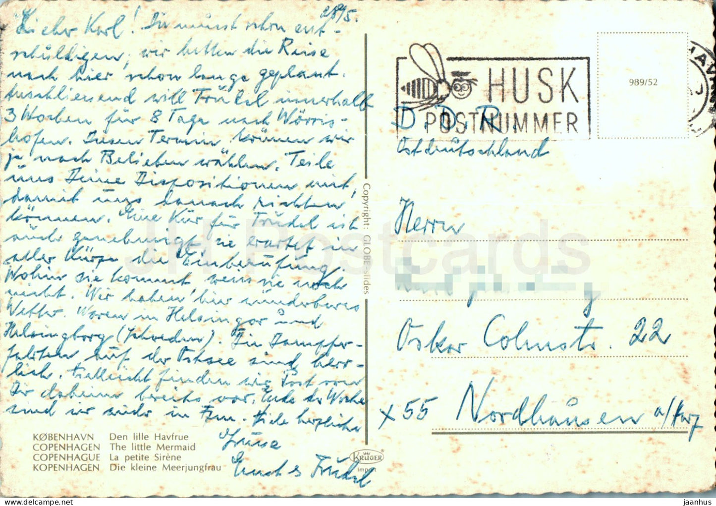 Copenhagen - Kobenhavn - Den Lille Havfrue - Little Mermaid - 989/52 - Denmark - used