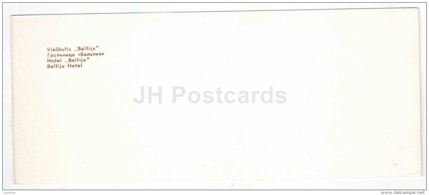 hotel Baltija - Kaunas - mini postcard - 1971 - Lithuania USSR - unused - JH Postcards