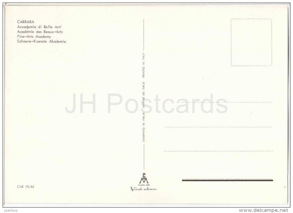 Accademia di Belle Arti - Fine-Arts Academy - Carrara - Toscana - CAR 19/14 - Italia - Italy - unused - JH Postcards