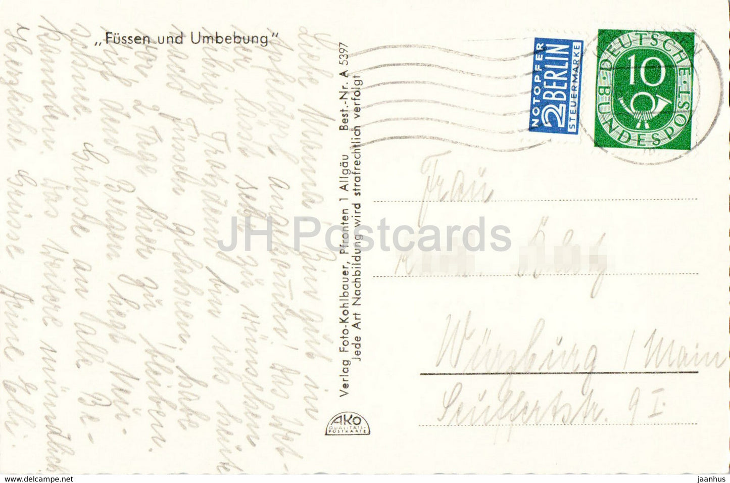 Sussen Perle des Allgaus - old postcard - 1955 - Germany - used