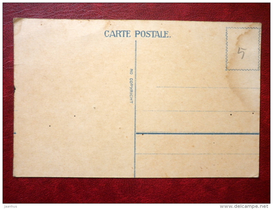 Christmas Greeting Card - Roe deer - winter forest - 1920s-1930s - Estonia - used - JH Postcards