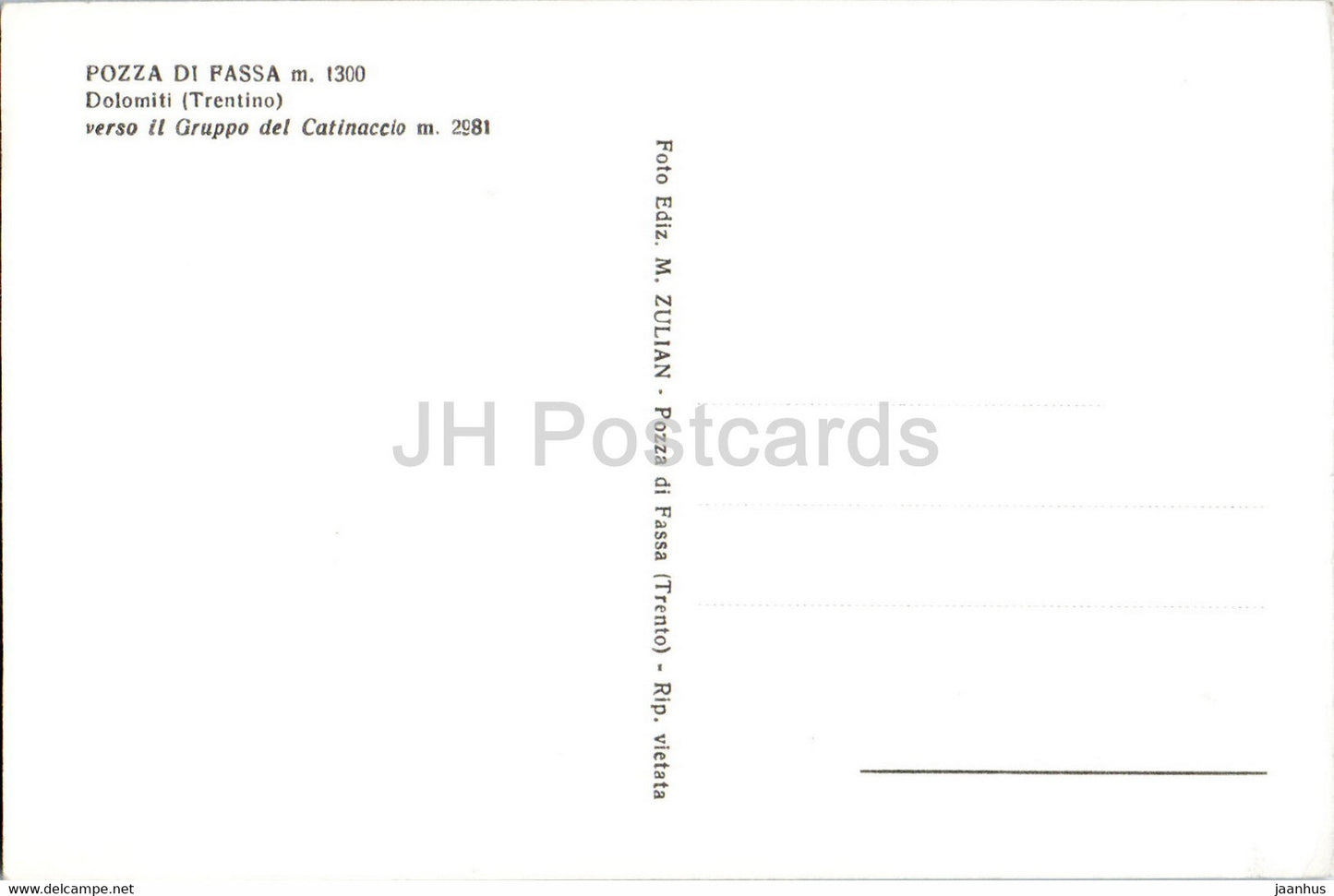 Pozza di Fassa - Dolomiti - Trentino - verso il Gruppo del Catinaccio - Italy - unused