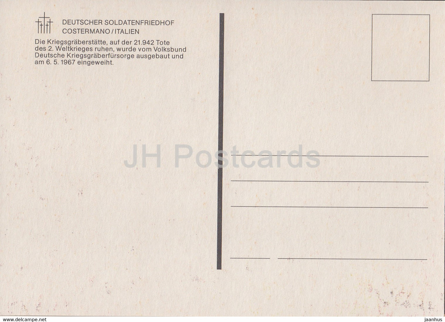 Costermano - Deutscher Soldatenfriedhof - German Soldiers Cemetery - 4 - Italy - Italia - unused