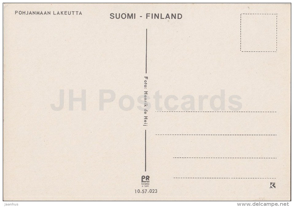Pohjanmaan Lakeutta - Finland - unused - JH Postcards