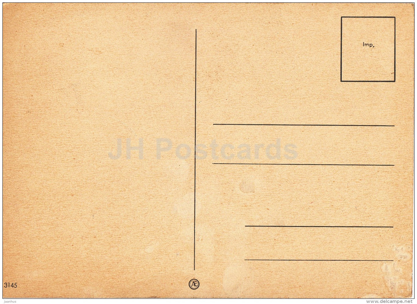 illustration by Fingal - hunting - gun - moose - dog - hare - 3145 - Sweden - unused - JH Postcards