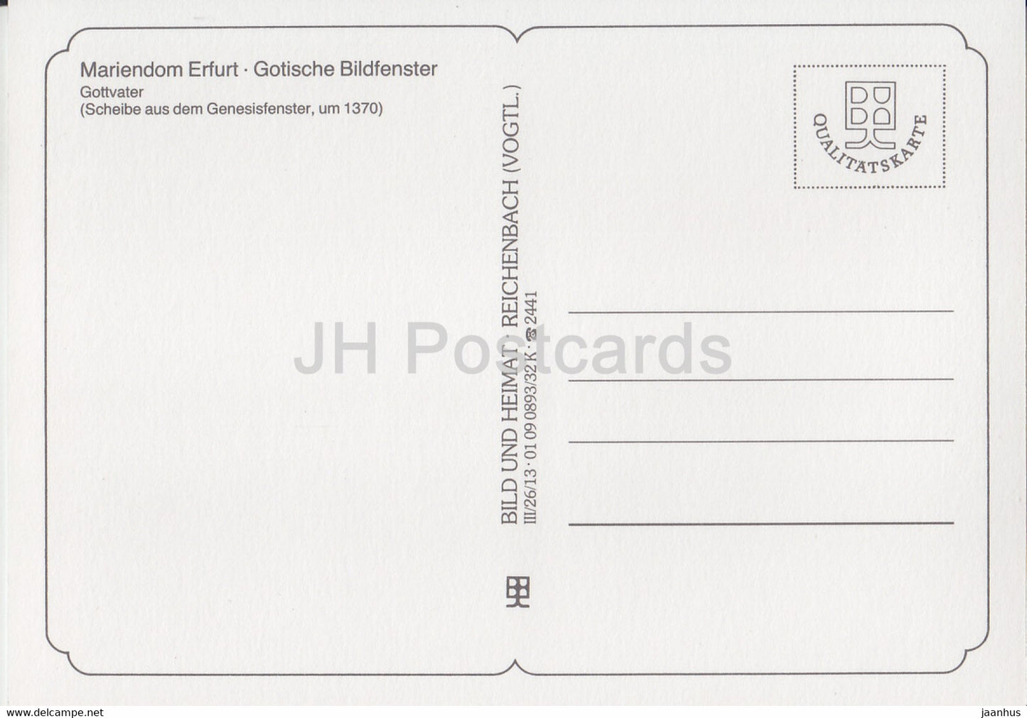 Gottvater - Mariendom Erfurt - Gotische Bildfenster - cathedral - DDR Germany - unused