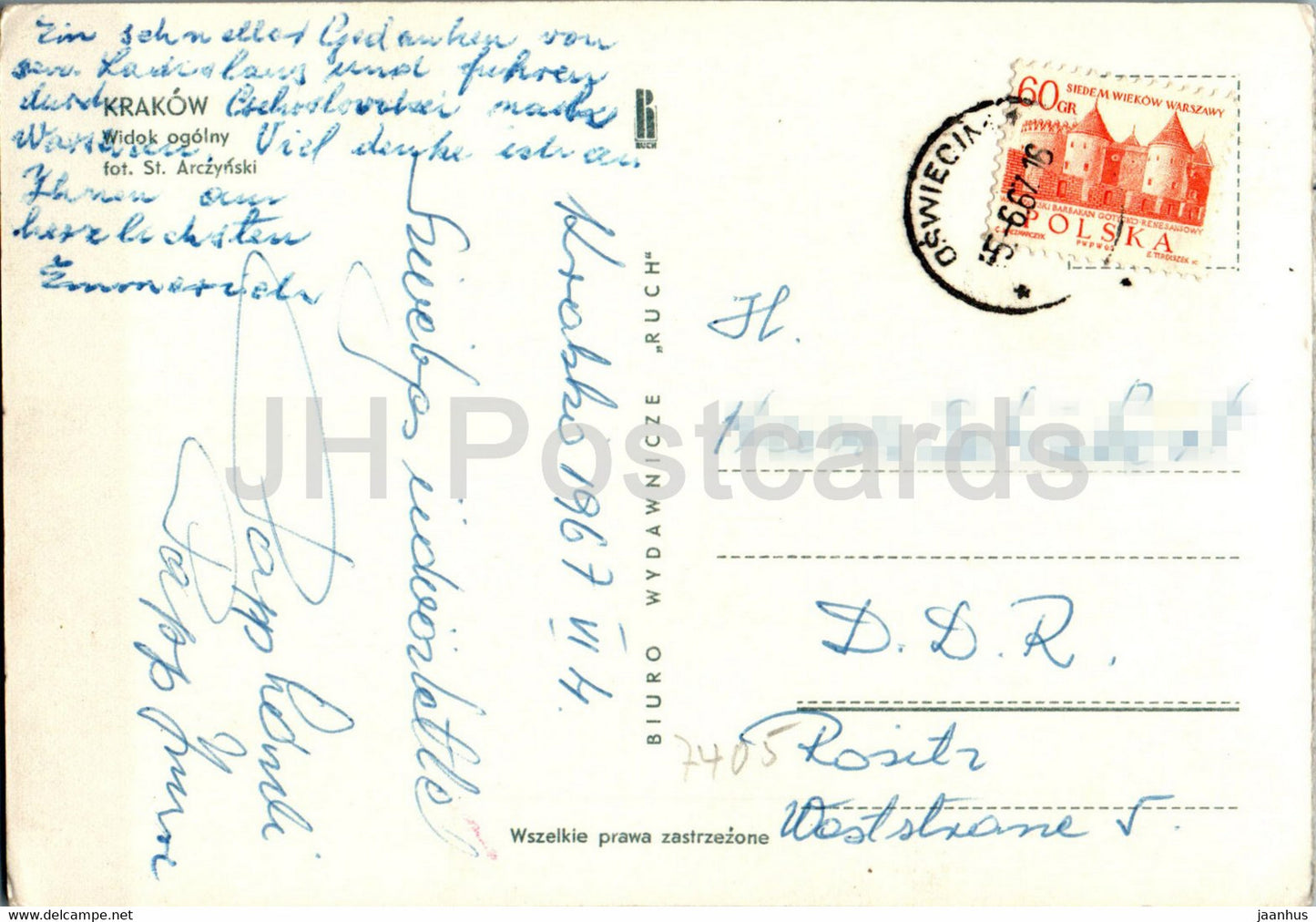 Cracovie - Widok Ogolny - vue générale - 1967 - Pologne - occasion