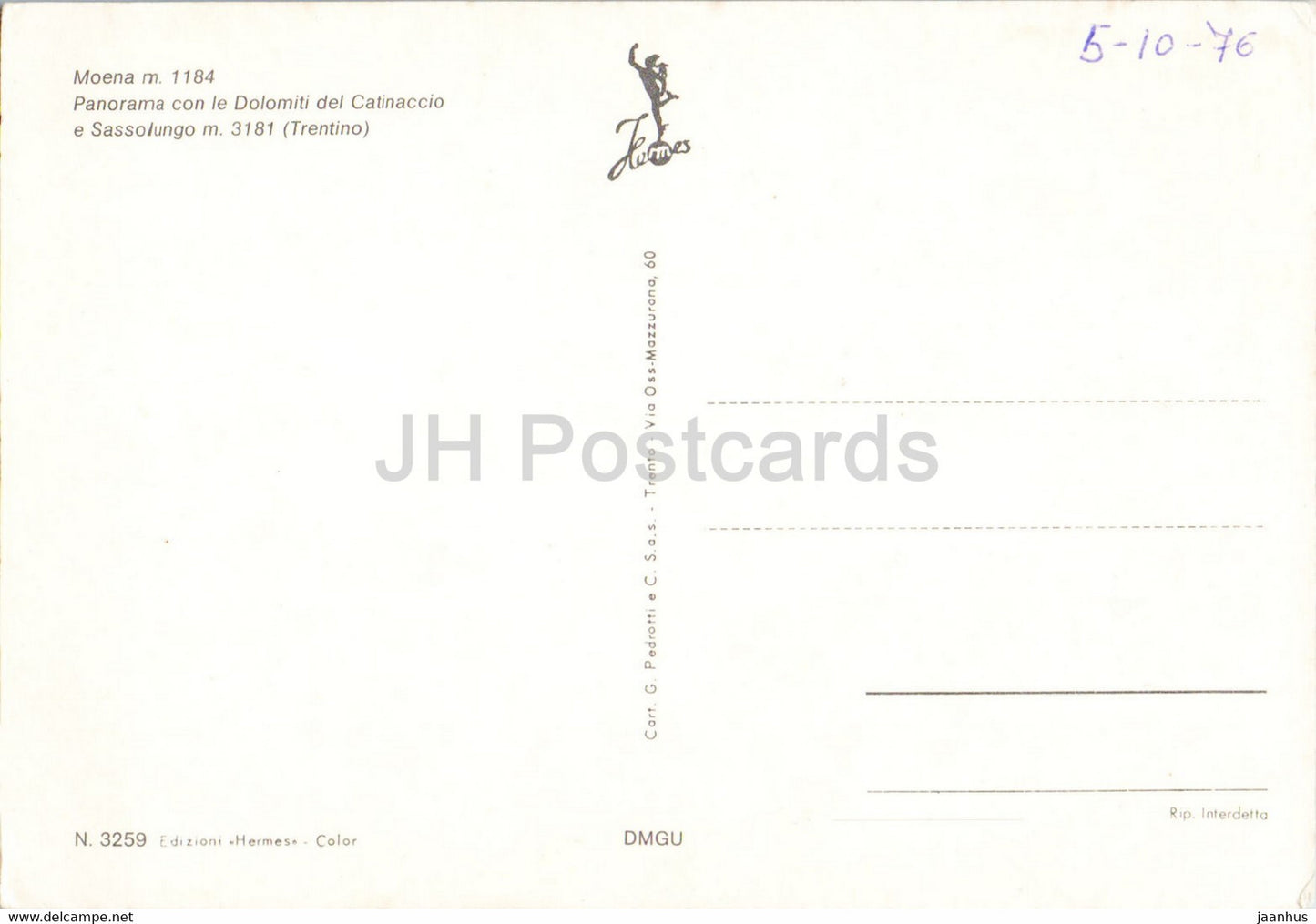 Moena - Dolomiti - Trentino - flowers - 1976 - Italy - used