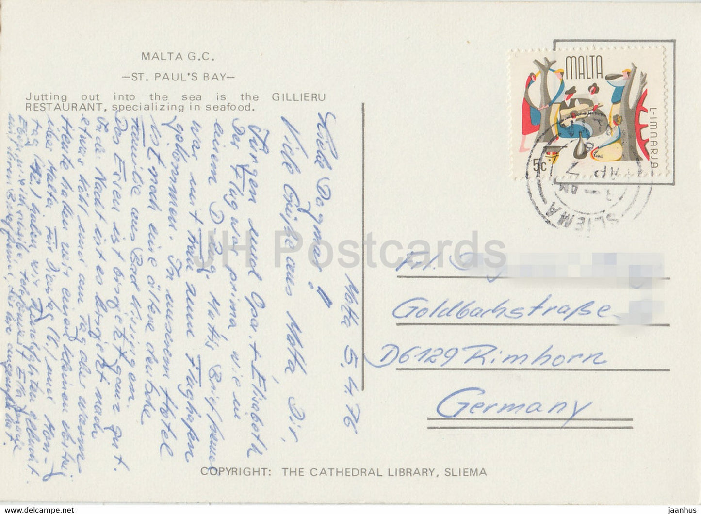 St Paul's Bay - Restaurant Gillieru - 1976 - Malte - occasion