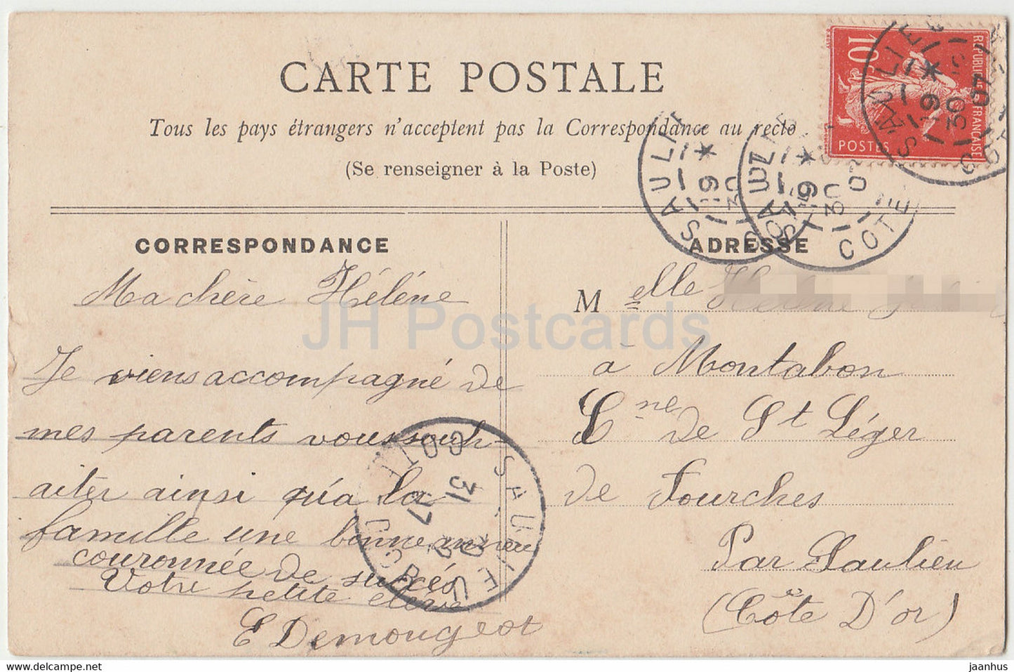 pink roses - flowers - Je vous envoie ces roses - illustration - HL Paris - old postcard - 1907 - France - used