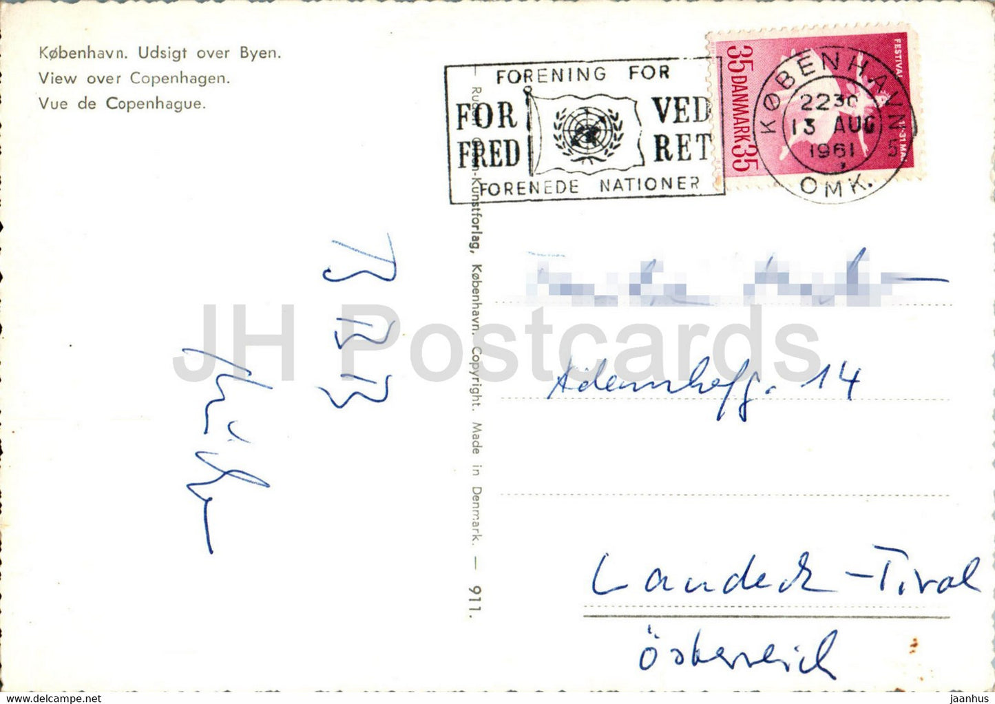 Copenhagen - Kopenhagen - Udsigt over Byen - View over Copenhagen - 1961 - Denmark - used