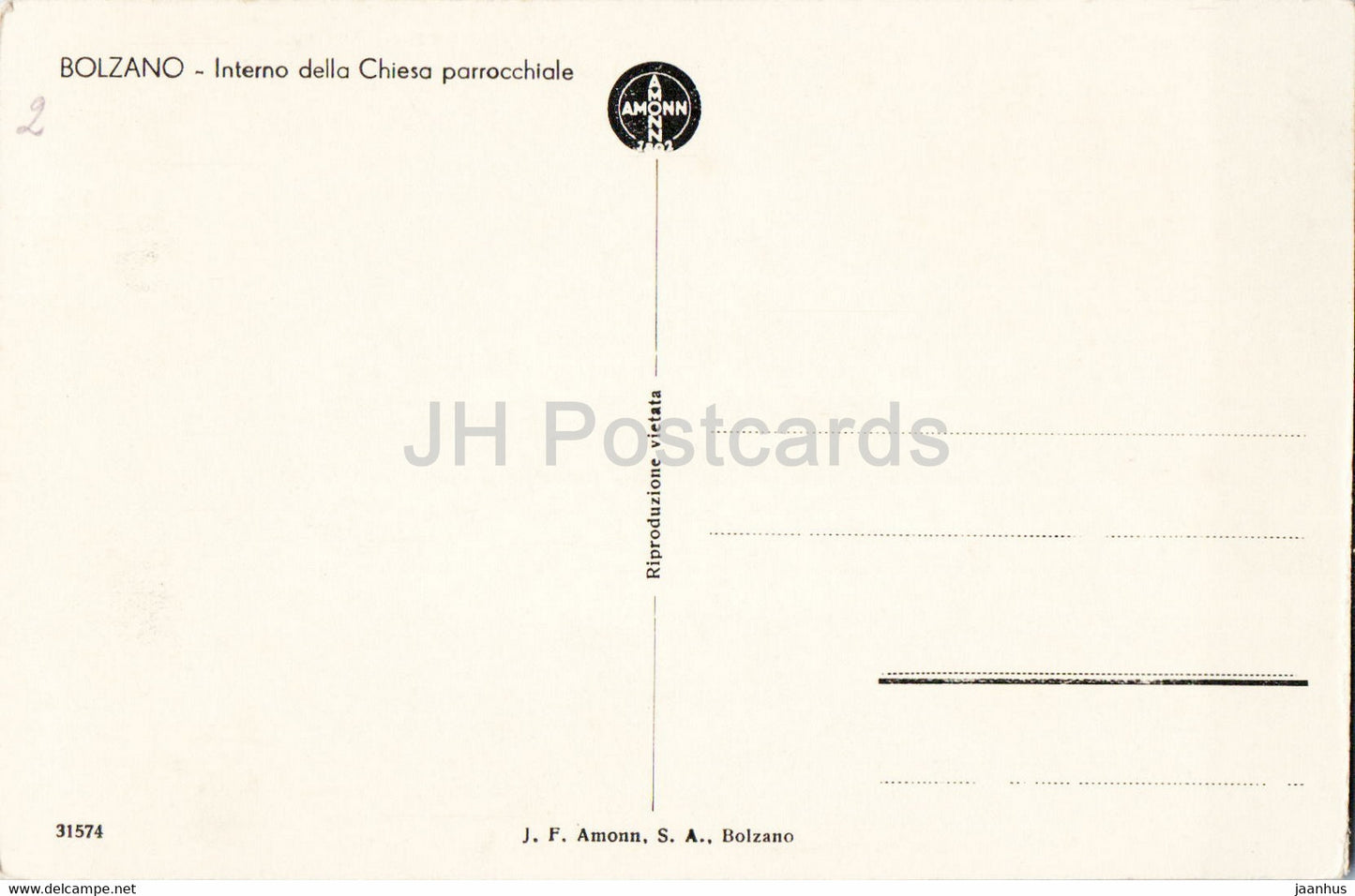 Bolzano - Interno della Chiesa parrocchiale - church - 31574 - old postcard - Italy - unused