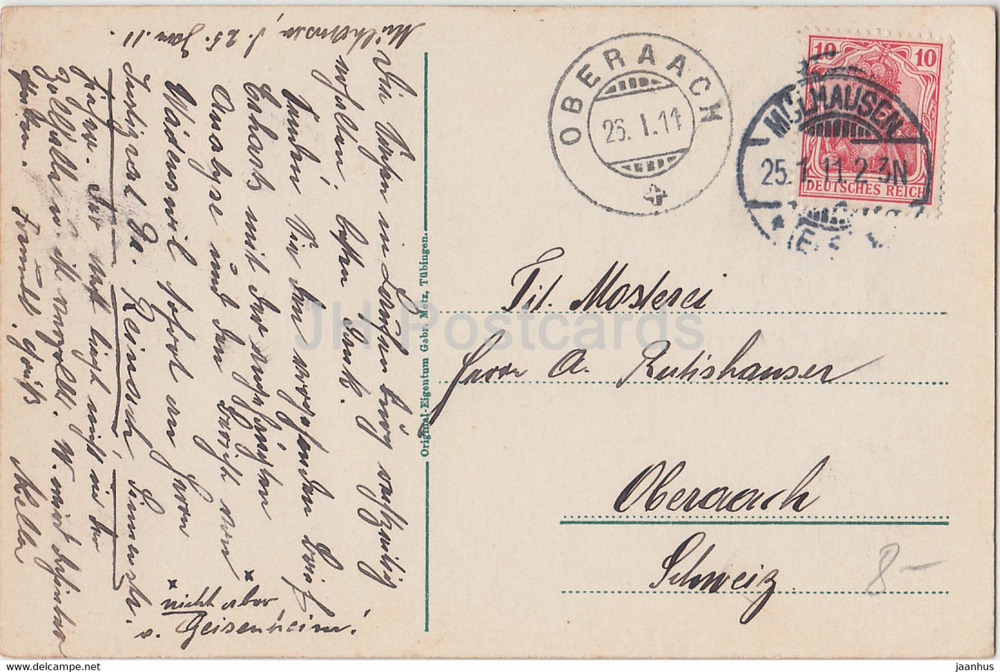 Mulhausen i Els - Mulhouse - Totalansicht - Vue Generale - alte Postkarte - 1911 - Frankreich - gebraucht