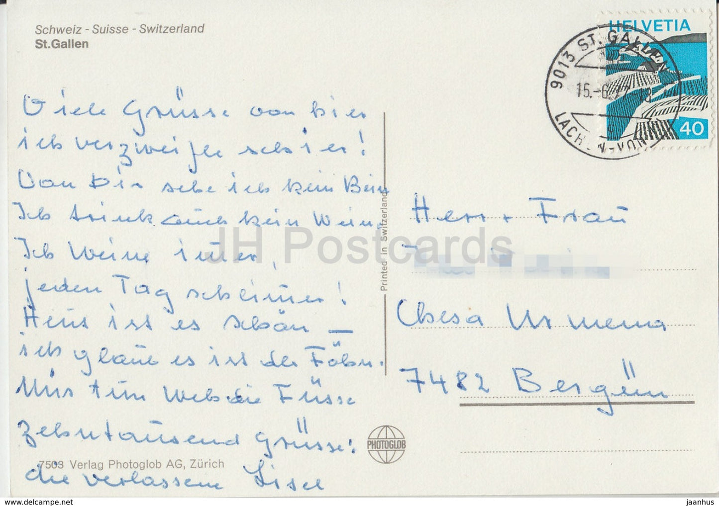 St Gallen - multiview - church - view - 7503 - 1977 - Switzerland - used