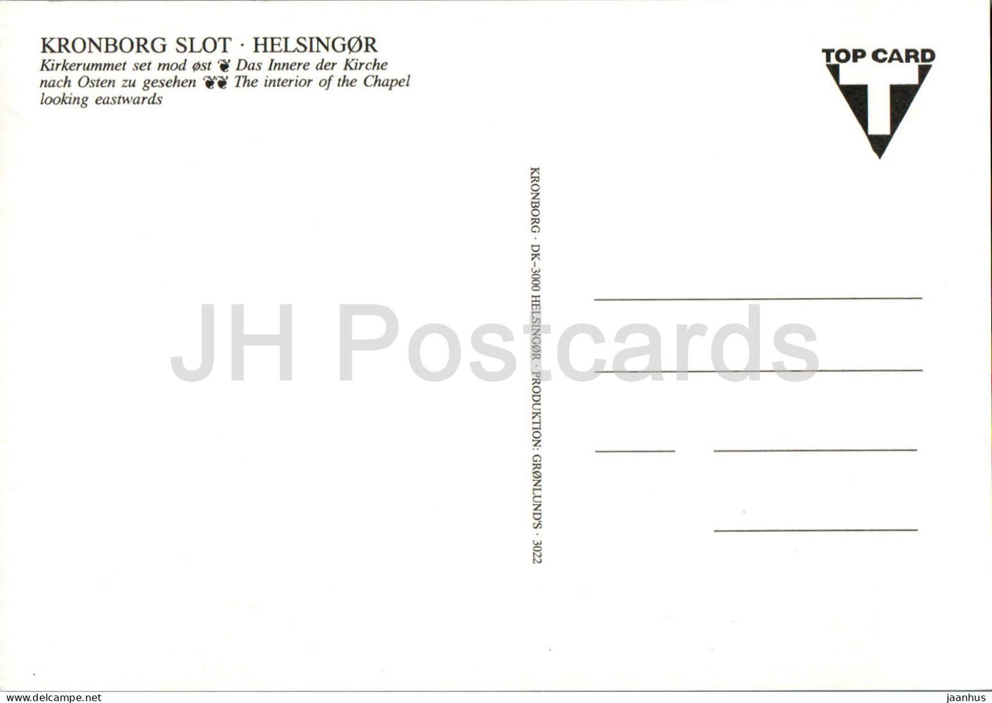 Kronborg - Helsingor - Kirkerummet set mod ost - The Interior of the Chapel looking eastwards - 3022 - Denmark - unused