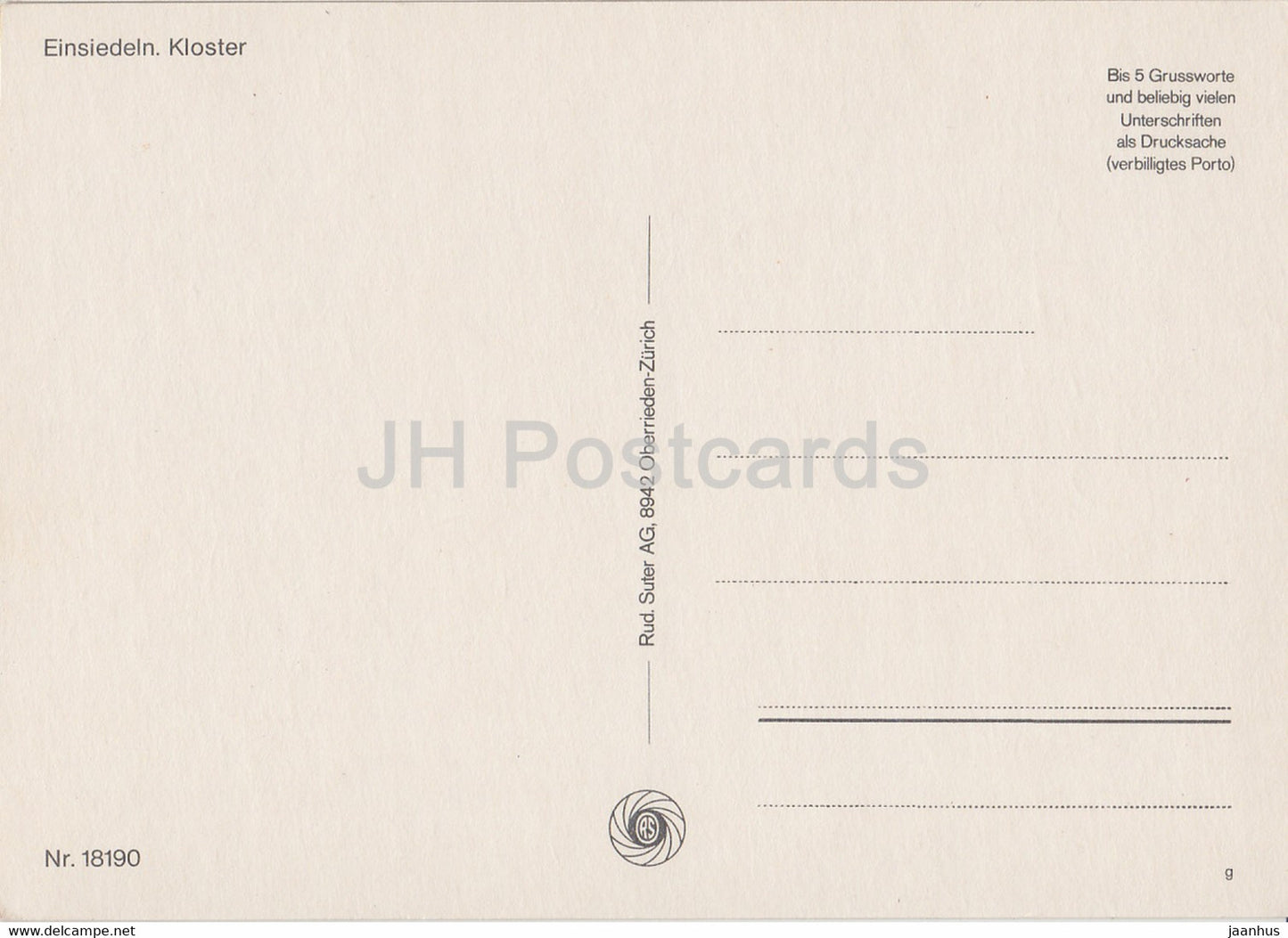Einsiedeln - Kloster - 18190 - Schweiz - unbenutzt