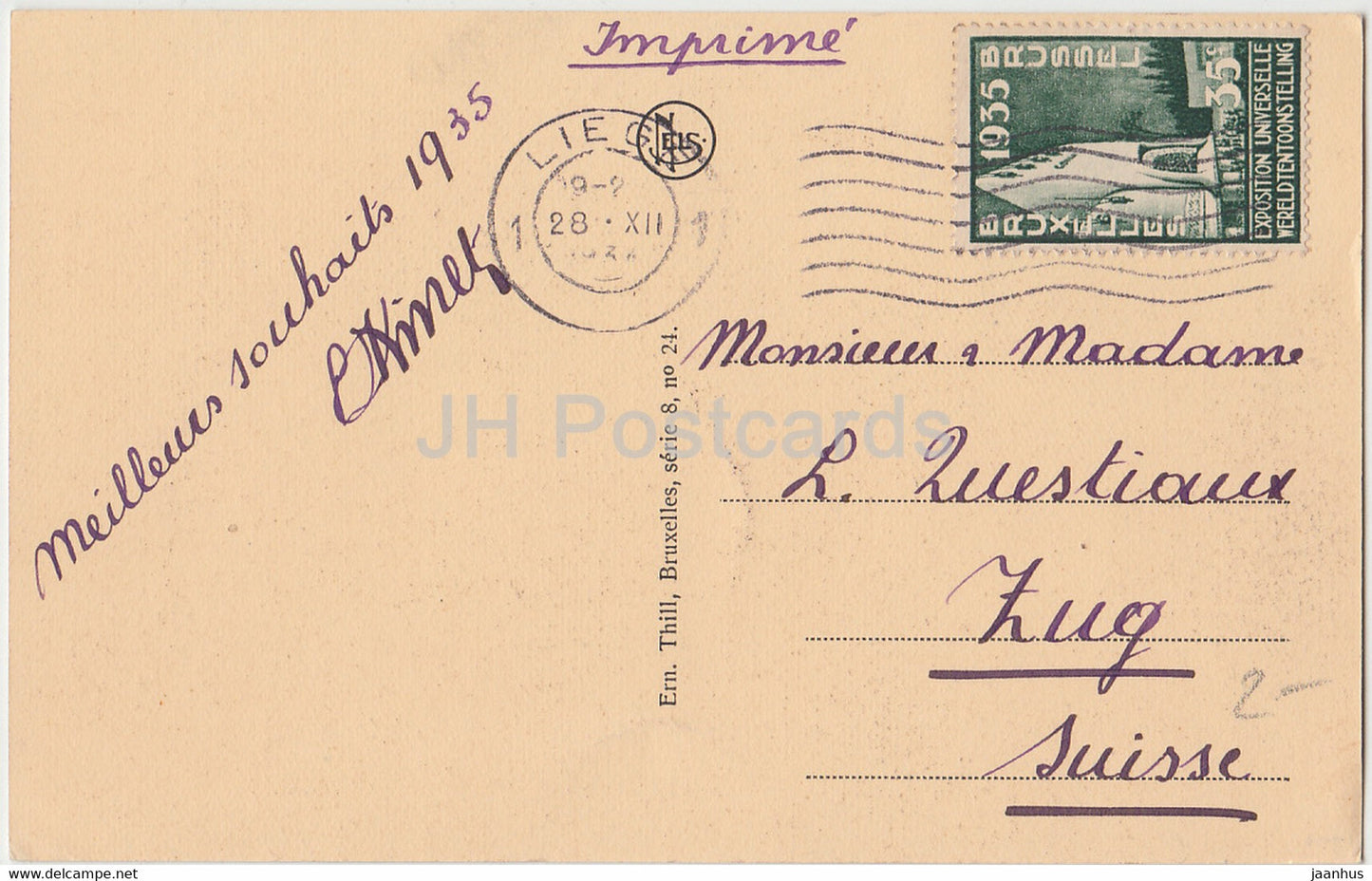 Liege - Le Haleur - monument - horse - old postcard - Belgium - used