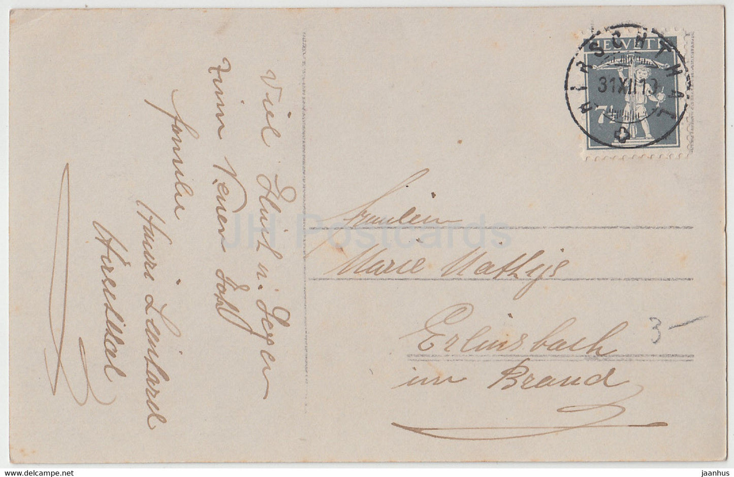 New Year Greeting Card - Gluckliches Neues Jahr - couple - 6683/84 - old postcard - 1919 - Germany - used