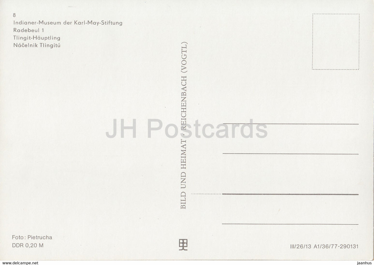 Tlingit Hauptling - chief - indian- Indianer Museum Radebeul - DDR Germany - unused