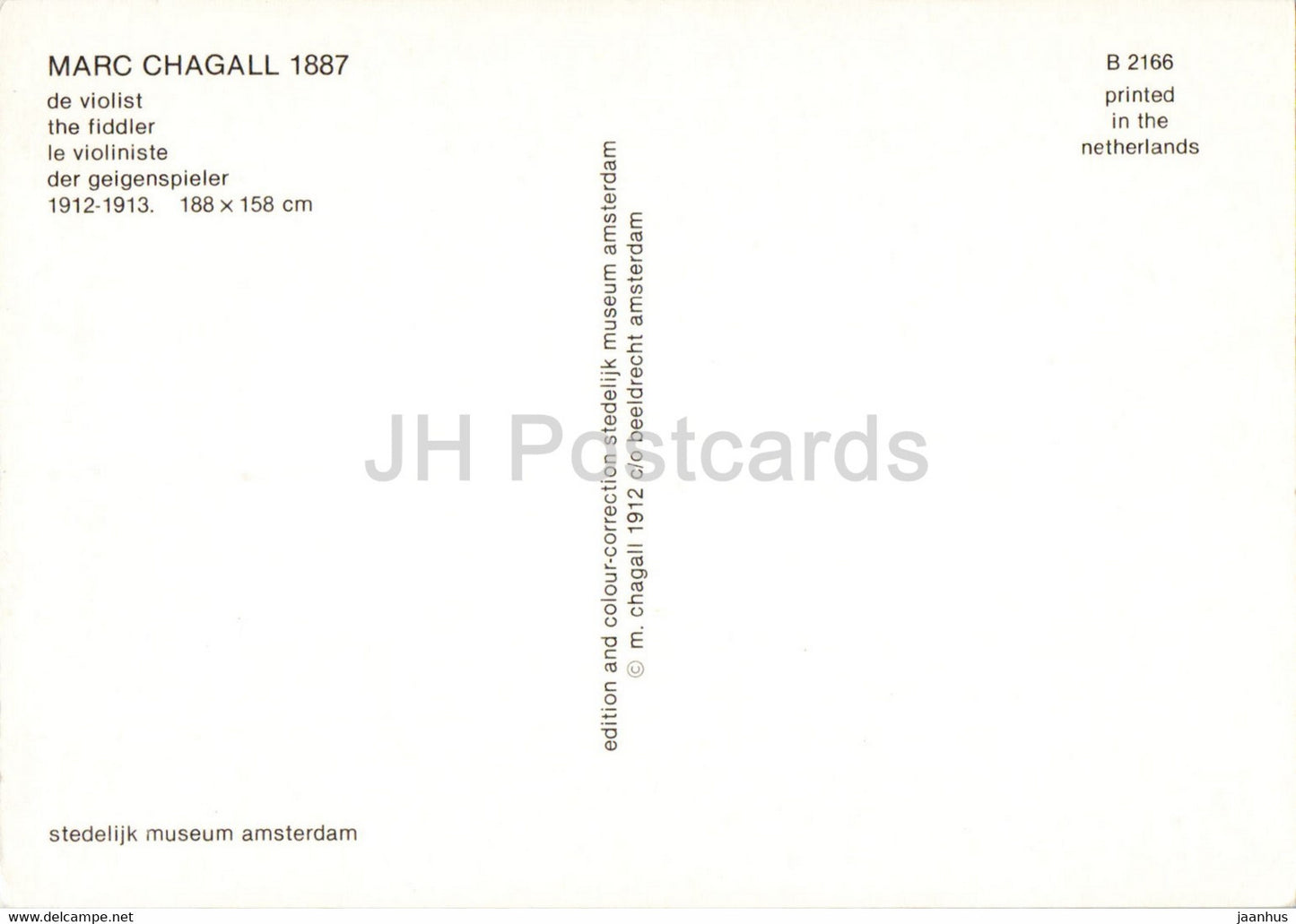 Gemälde von Marc Chagall – Der Geiger – Violine – französische Kunst – Niederlande – unbenutzt