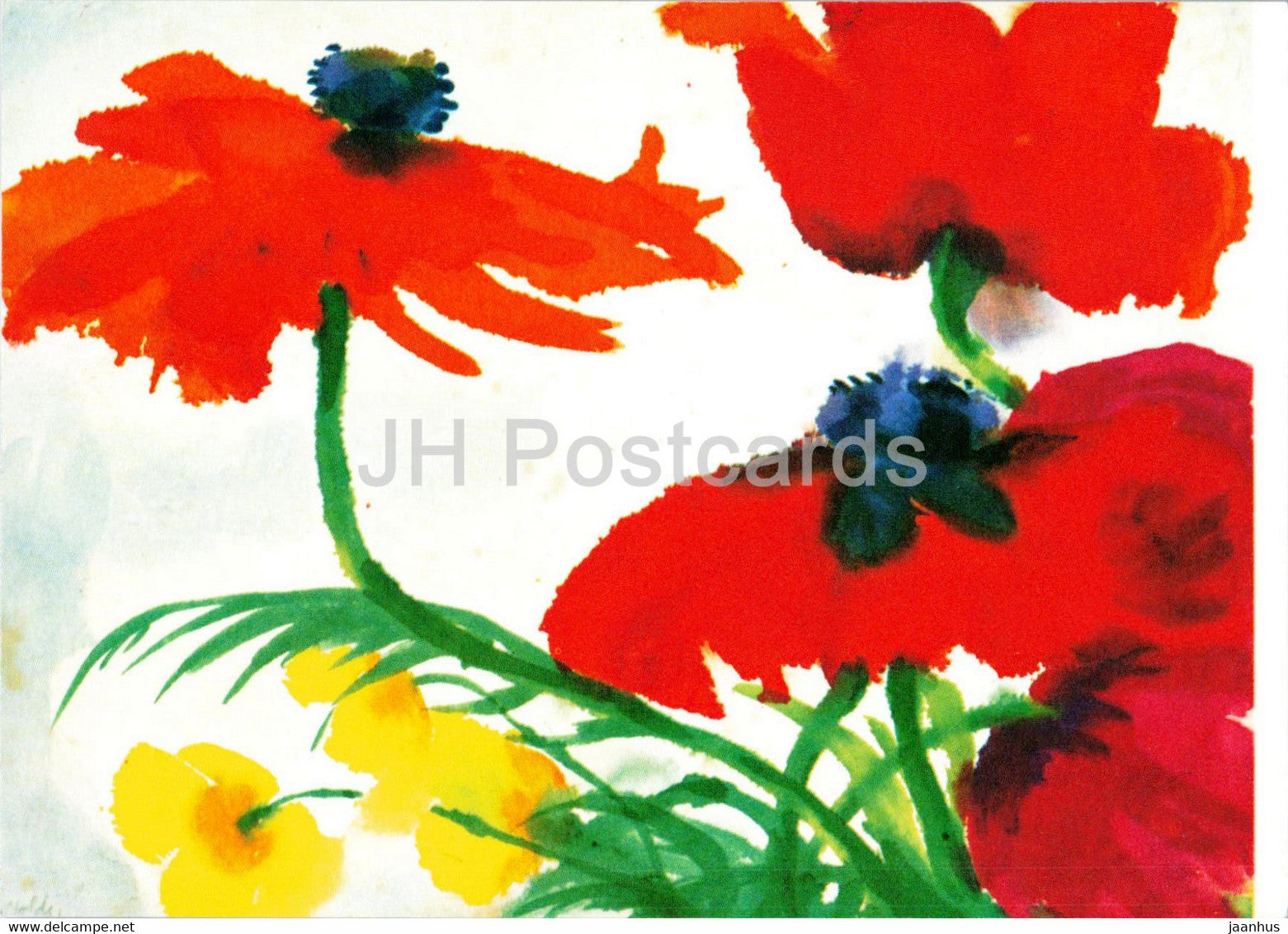 painting by Emil Nolde - Mohn - Poppy - flowers - German art