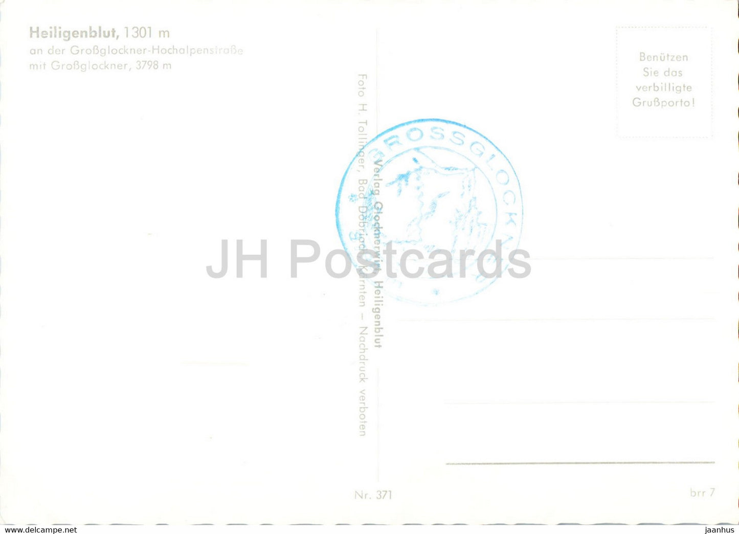 Heiligenblut 1301 m an der Grossglockner Hochalpenstrasse mit Grossglockner - Austria - unused