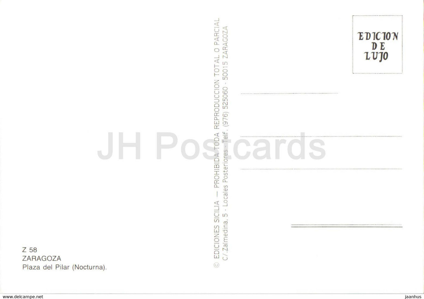 Zaragoza - Plaza del Pilar - nocturna - 58 - Spain - unused