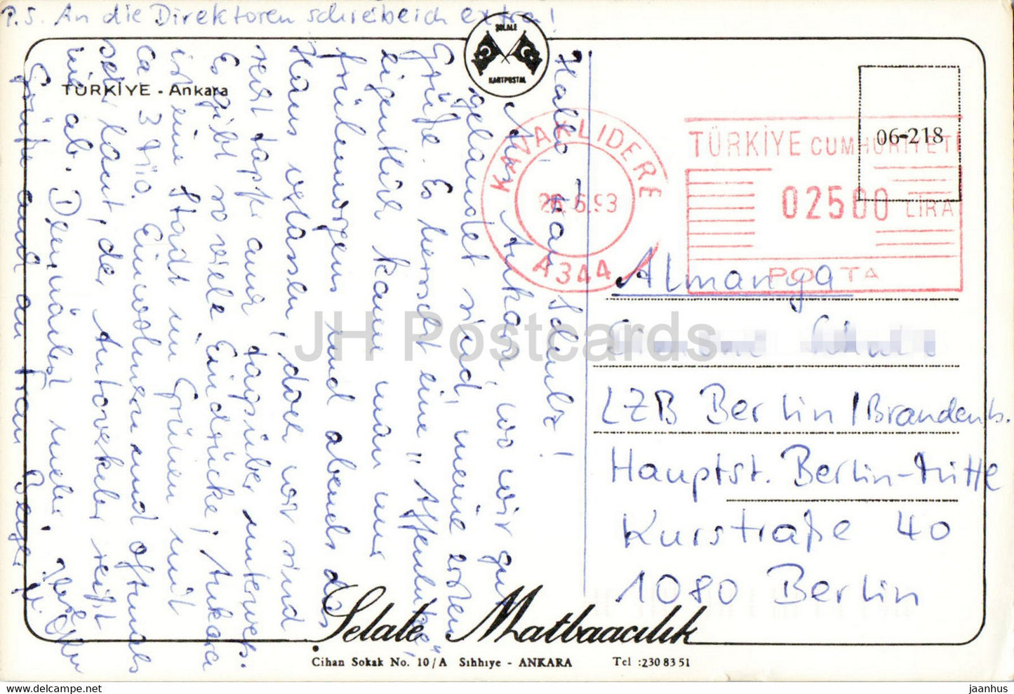 Ankara - Cubuk Baraji - Kore Aniti - dam - monument - multiview - Kartpostal - 1993 - Turkey - used