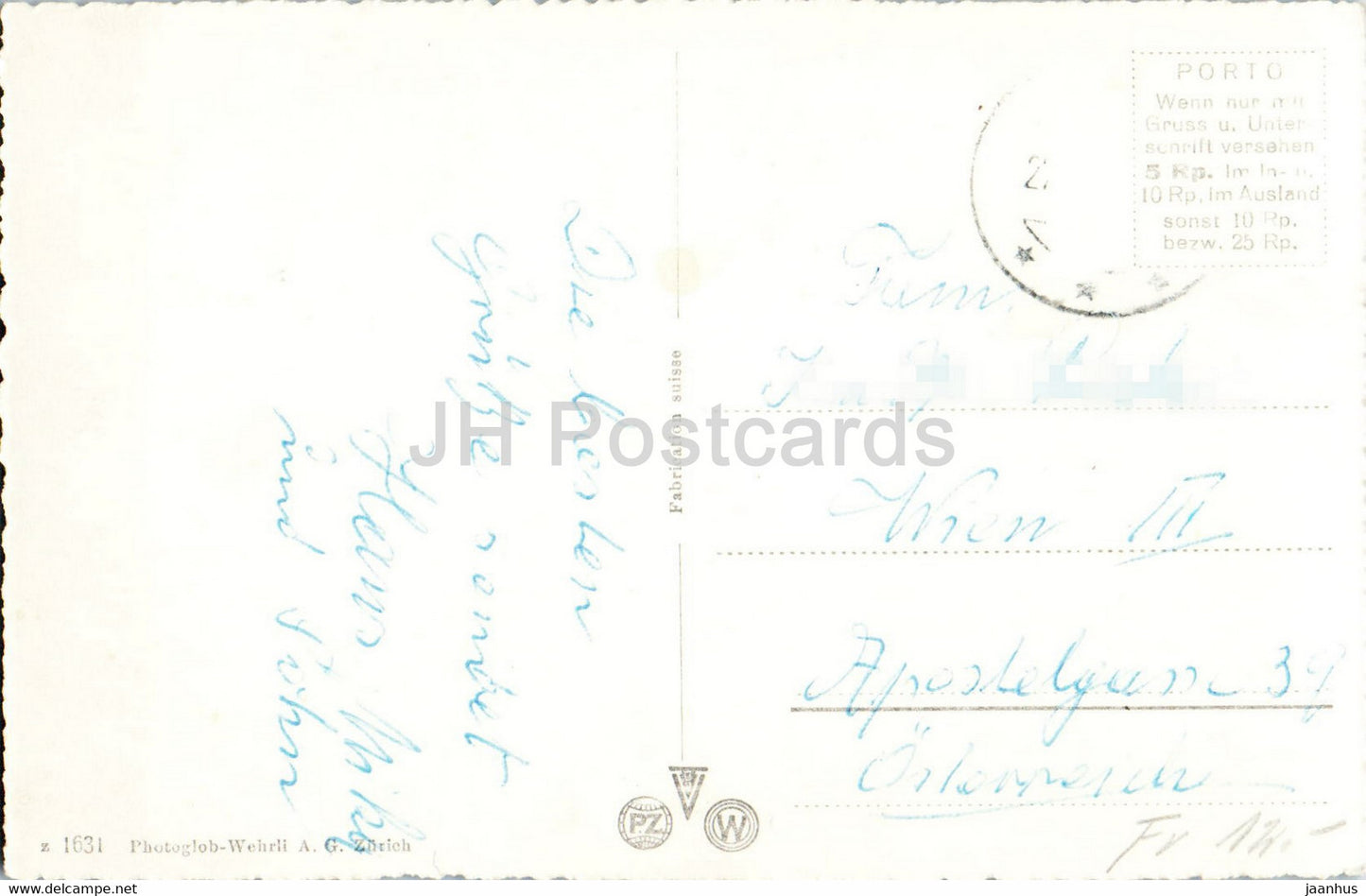 Andermatt 1444 m - 1631 - carte postale ancienne - 1956 - Suisse - utilisé