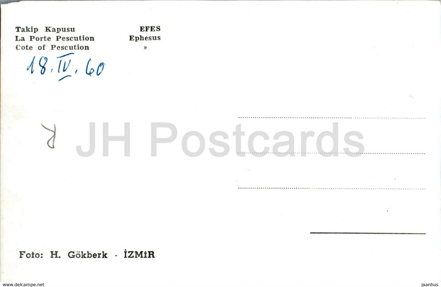 Ephesus - Efes - Gate of Pescution - Takip Kapusu - ancient world - 1960 - Turkey - used