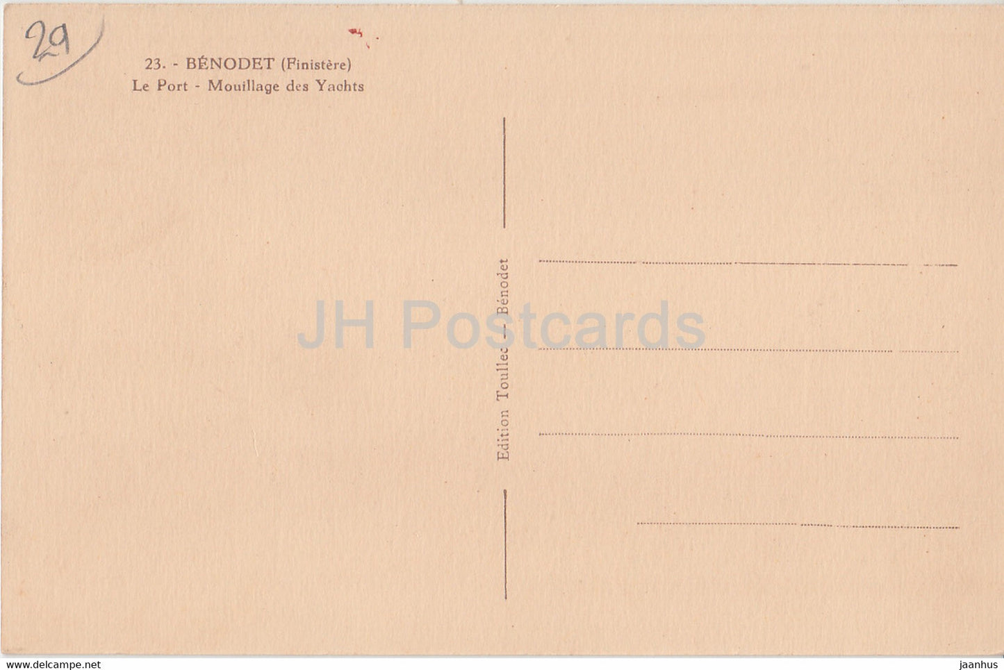 Benodet - Le Port - Mouillage des Yachts - 23 - carte postale ancienne - France - inutilisée