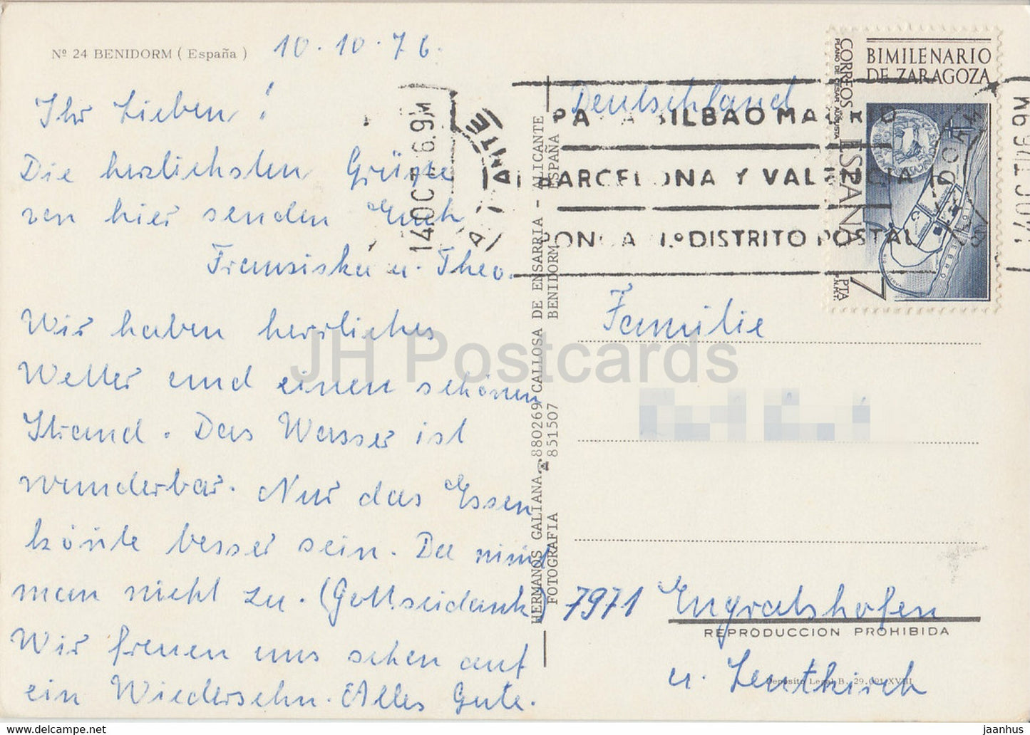 Benidorm - multiview - 24 - 1976 - Espagne - utilisé
