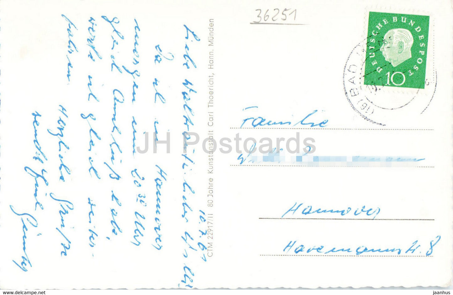 Gruss aus Bad Hersfeld - Wandelhalle - Kurparkteich - Stiftsruine - 1961 - Allemagne - d'occasion