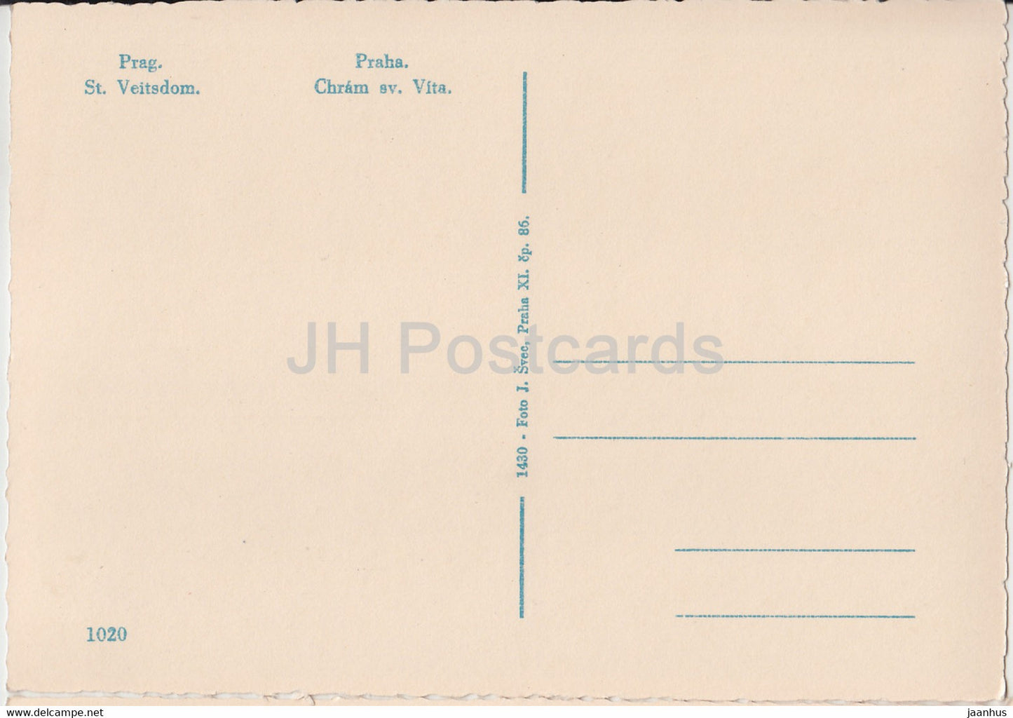 Praha - Prague - Prag - St Veitsdom - Chram St Vita - St Vitus - old postcard - 1020 - Czech Republic - unused