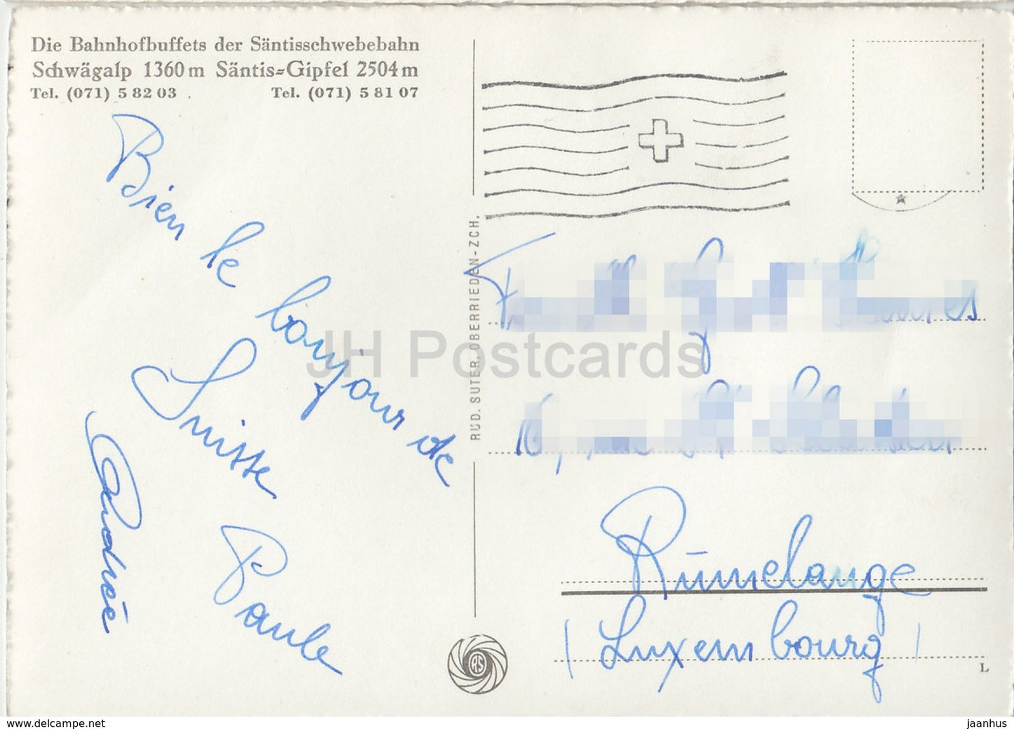 An der Strasse zur Schwagalp mit Santis 2504 m - voiture ancienne - 2996 - Suisse - cartes postales anciennes - d'occasion