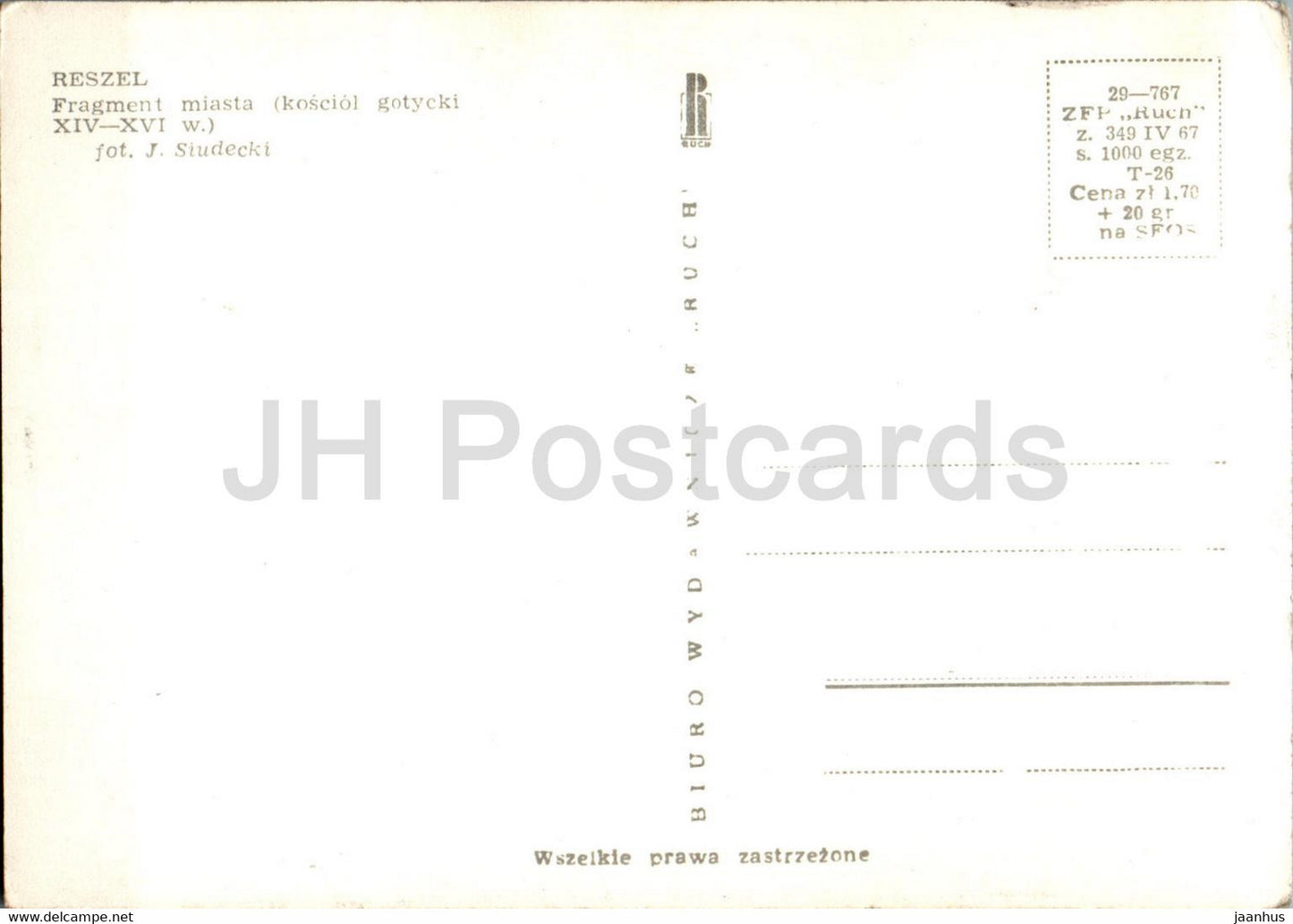 Reszel - Fragment miasta - kosciol gotycki - Fragment of the city - Gothic church - Poland - unused