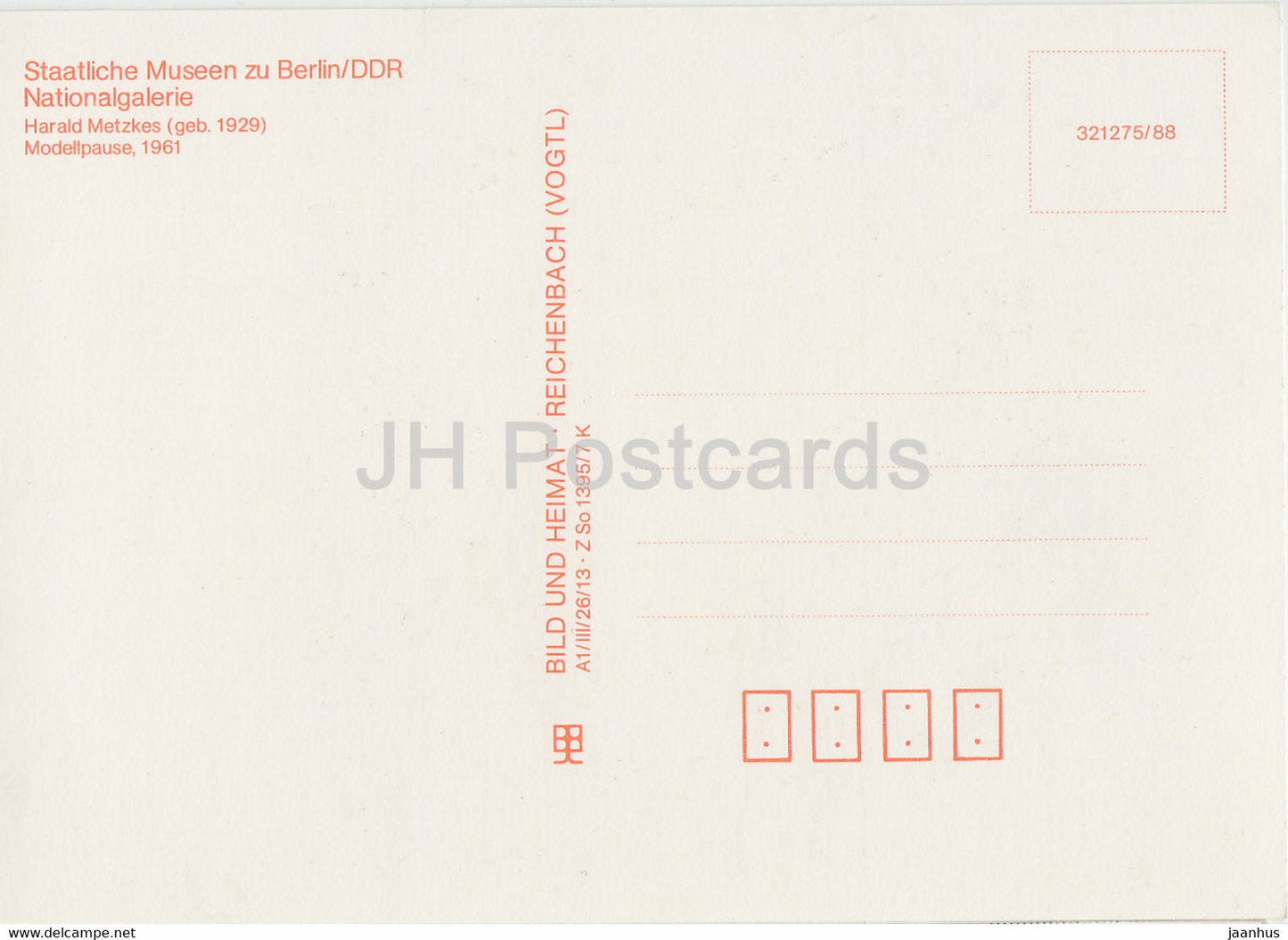 peinture de Harald Metzkes - Modellpause - Art allemand - Allemagne - inutilisé